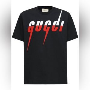 GUCCI Blade logo-print cotton-jersey Black T-shirt